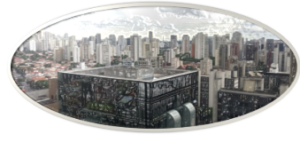 A picture that shows the top of many buidings in Sao Paulo, Brasil